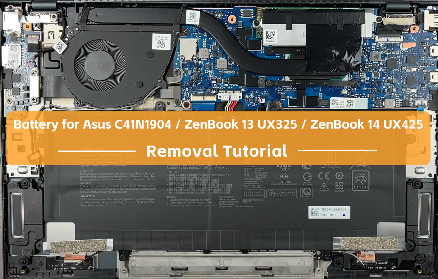 Battery Removal Tutorial For Asus C41N1904 / ZenBook 13 UX325 / ZenBook 14 UX425