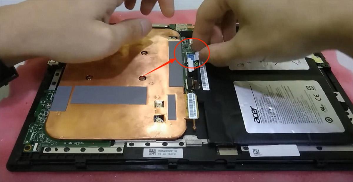Battery Removal Tutorial For Acer SW512-52P-35RA / AP16B4J / KT00204003