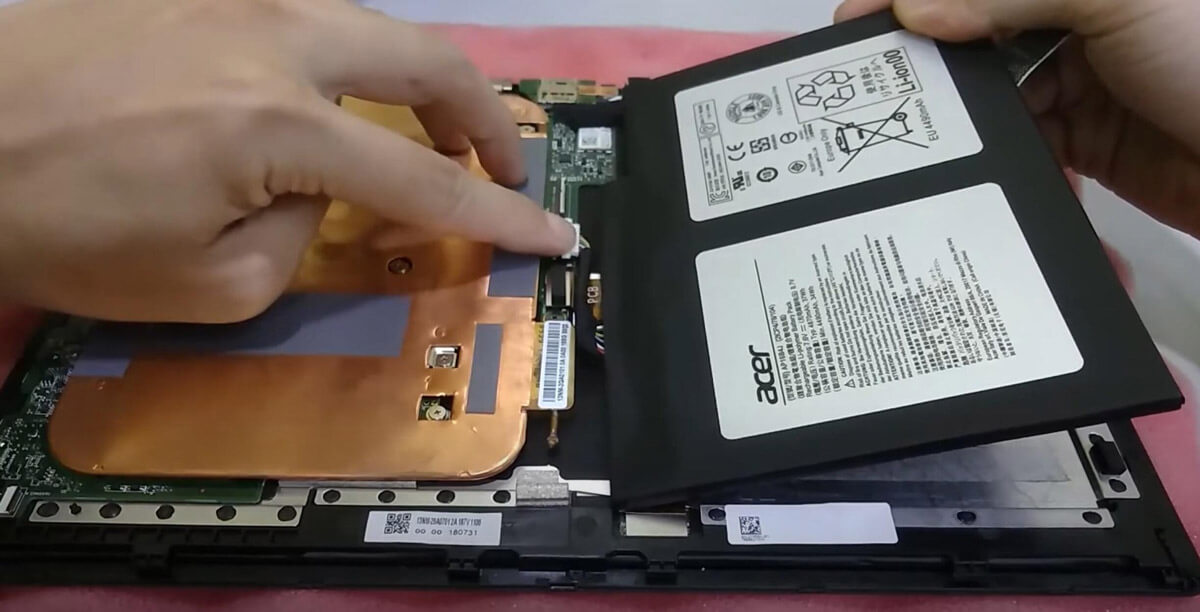 Battery Removal Tutorial For Acer SW512-52P-35RA / AP16B4J / KT00204003