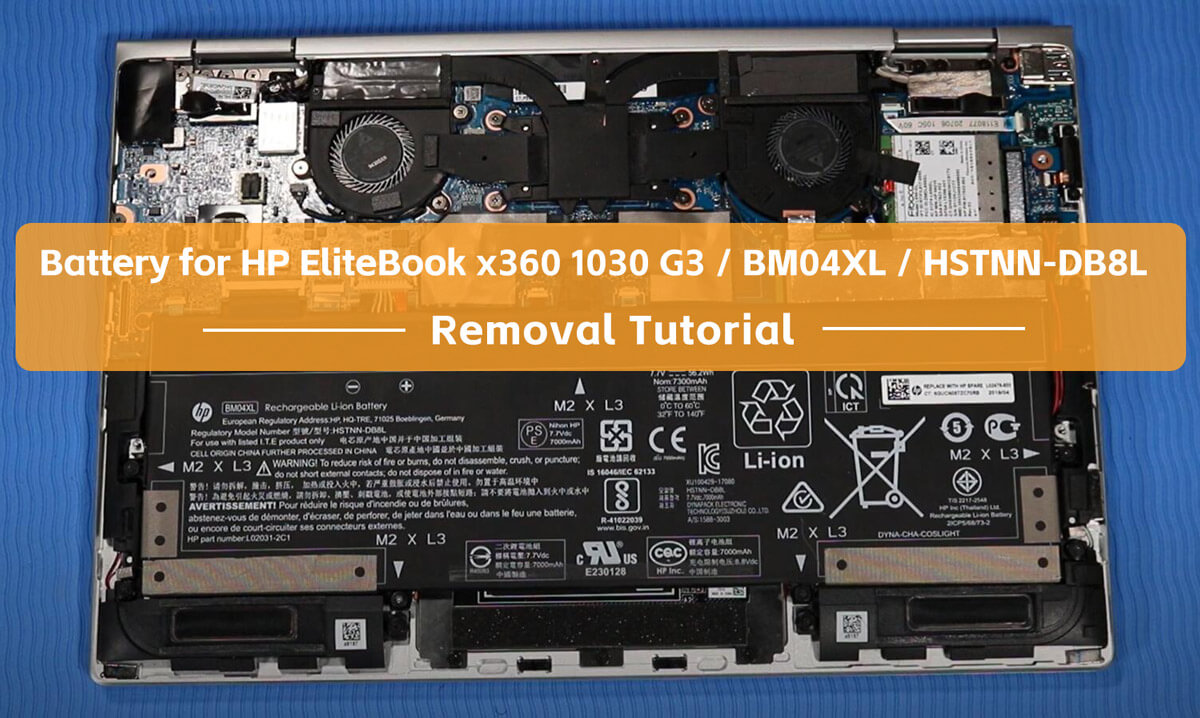 Battery Removal Tutorial For HP EliteBook x360 1030 G3 / BM04XL / HSTNN-DB8L
