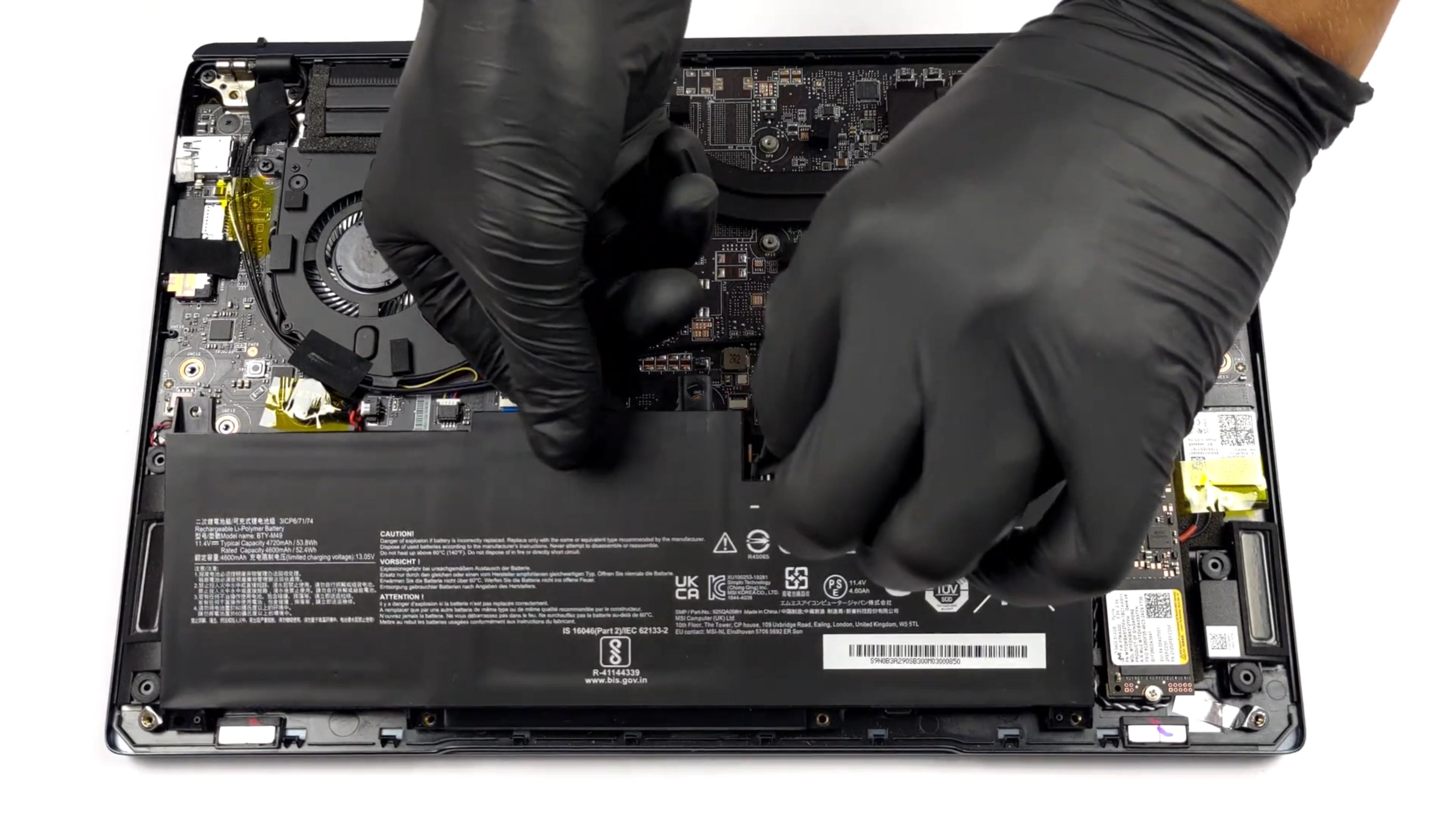 MSI BTY-M49 Battery Removal Tutorial